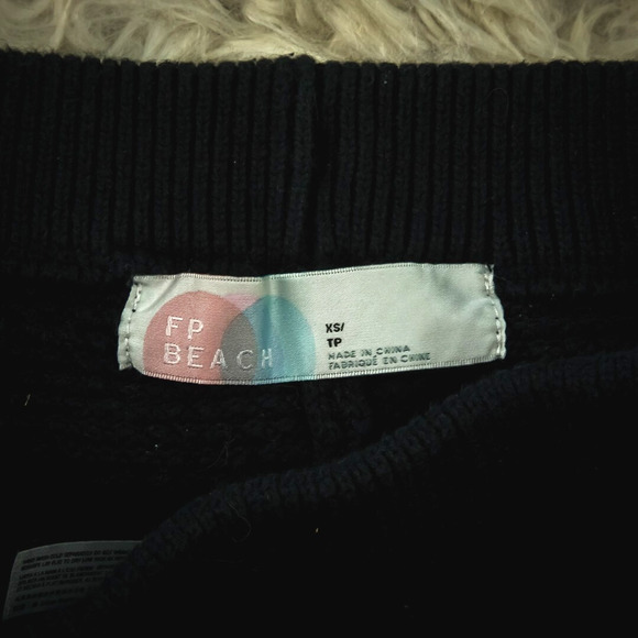 Free People Beach Size XS Black Hailee Sweater Pull On Wide Leg Cotton Pants - Picture 3 of 5